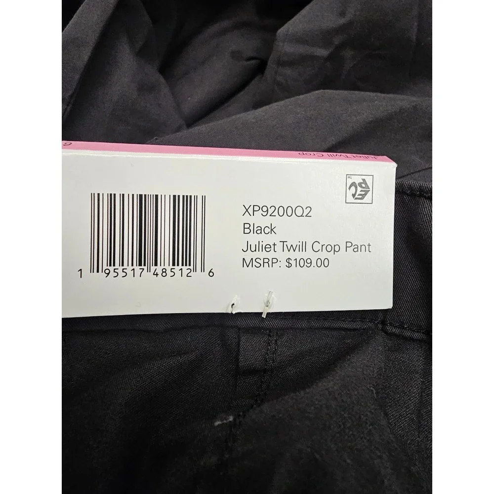 Social Standard Womens Juliet Twill Crop Pants Black Cotton Blend Casual Size 6